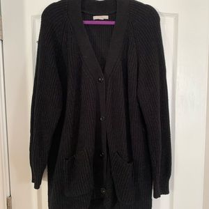 Black button up full sleeve cardigan sweater